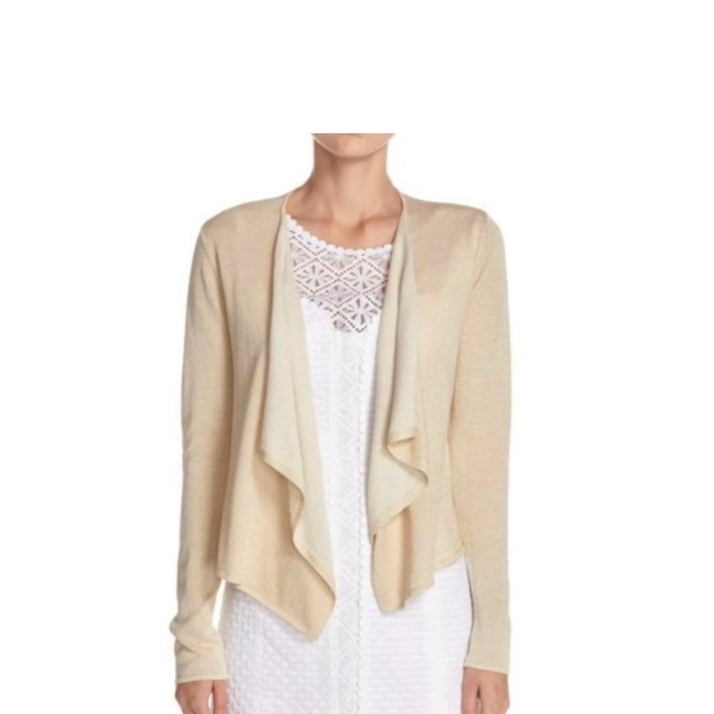 Lilly Pulitzer colony open drape metallic gold cardigan size XXS